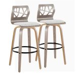 Folia Light Grey Contemporary Swivel Barstool (Set of 2) 16 Folia Light Grey Contemporary Swivel Barstool (Set of 2)