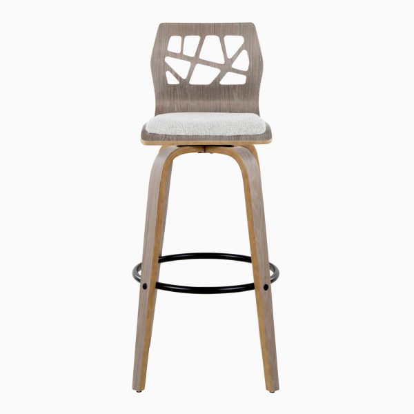 Folia Light Grey Contemporary Swivel Barstool Set of 2 9