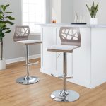 Folia Light Grey Wood Contemporary Adjustable Swivel Barstool (Set of 2) 13 Folia Light Grey Wood Contemporary Adjustable Swivel Barstool (Set of 2)