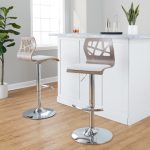 Folia Light Grey Wood Contemporary Adjustable Swivel Barstool (Set of 2) 12 Folia Light Grey Wood Contemporary Adjustable Swivel Barstool (Set of 2)