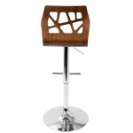 Folia Mid-Century Modern Chrome and Walnut Barstool (Set of 3) 17 Folia Mid-Century Modern Chrome and Walnut Barstool (Set of 3)