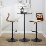 Folia Mid-Century Modern Cream Faux Leather Swivel Barstool (Set of 2)