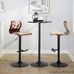 Folia Mid-Century Modern Cream Faux Leather Swivel Barstool (Set of 2)