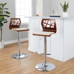Folia Mid-Century Modern Cream Swivel Barstool Chrome Walnut (Set of 2) 15 Folia Mid-Century Modern Cream Swivel Barstool Chrome Walnut (Set of 2)