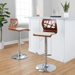 Folia Mid-Century Modern Cream Swivel Barstool Chrome Walnut (Set of 2) 14 Folia Mid-Century Modern Cream Swivel Barstool Chrome Walnut (Set of 2)
