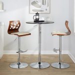 Folia Mid-Century Modern Cream Swivel Barstool Chrome Walnut (Set of 2) 16 Folia Mid-Century Modern Cream Swivel Barstool Chrome Walnut (Set of 2)
