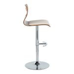 Folia Mid-Century Modern Cream Swivel Barstool Chrome Walnut (Set of 2) 20 Folia Mid-Century Modern Cream Swivel Barstool Chrome Walnut (Set of 2)
