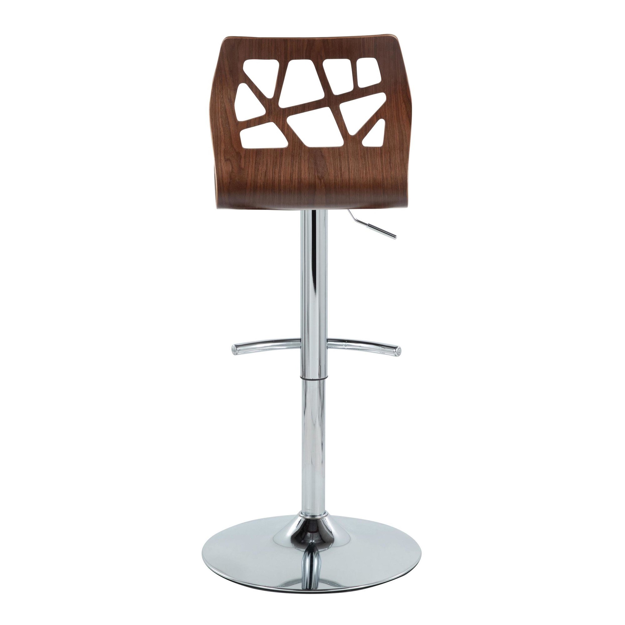 Folia Mid-Century Modern Cream Swivel Barstool Chrome Walnut (Set of 2) 9 Folia Mid-Century Modern Cream Swivel Barstool Chrome Walnut (Set of 2) - Image 9
