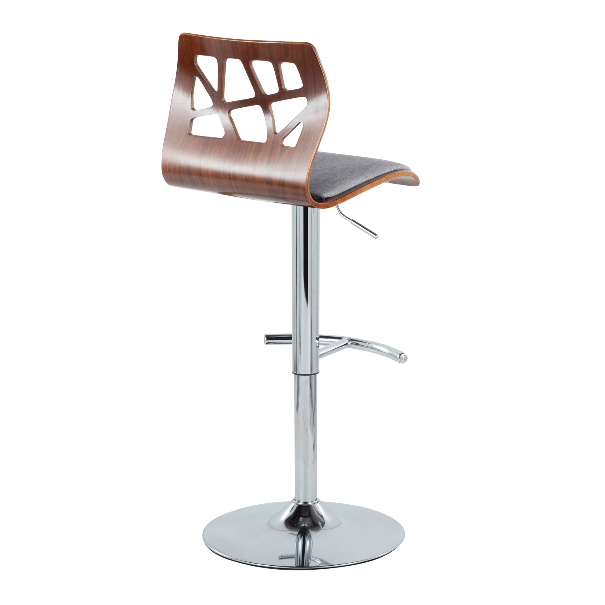 Folia Mid-Century Modern Grey Swivel Adjustable Barstool (Set of 2) 5 Folia Mid-Century Modern Grey Swivel Adjustable Barstool (Set of 2) - Image 5