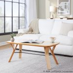 Folia Mid-Century Modern Natural Wood Coffee Table
