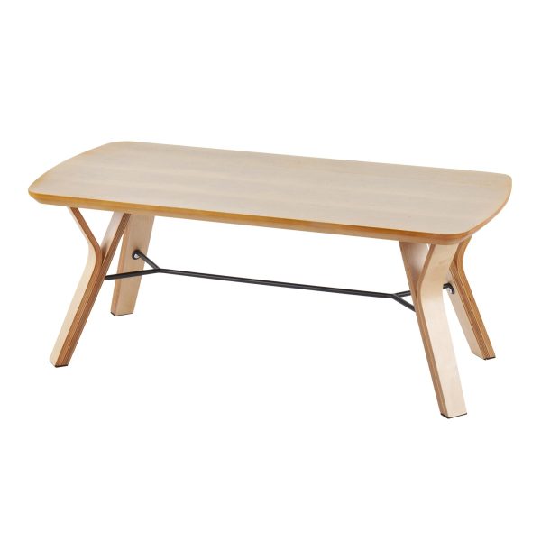 Folia Mid Century Modern Natural Wood Coffee Table 3