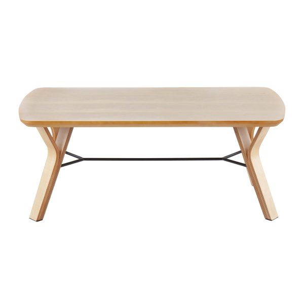 Folia Mid Century Modern Natural Wood Coffee Table 4