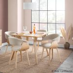 Folia Mid-Century Modern Natural Wood Dinette Table