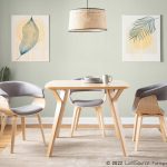 Folia Mid-Century Modern Natural Wood Dinette Table