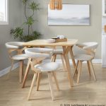 Folia Mid-Century Modern Natural Wood Dinette Table