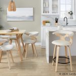 Folia Mid-Century Modern Natural Wood Dinette Table
