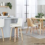 Folia Mid-Century Modern Natural Wood Dinette Table