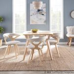 Folia Mid-Century Modern Natural Wood Dinette Table