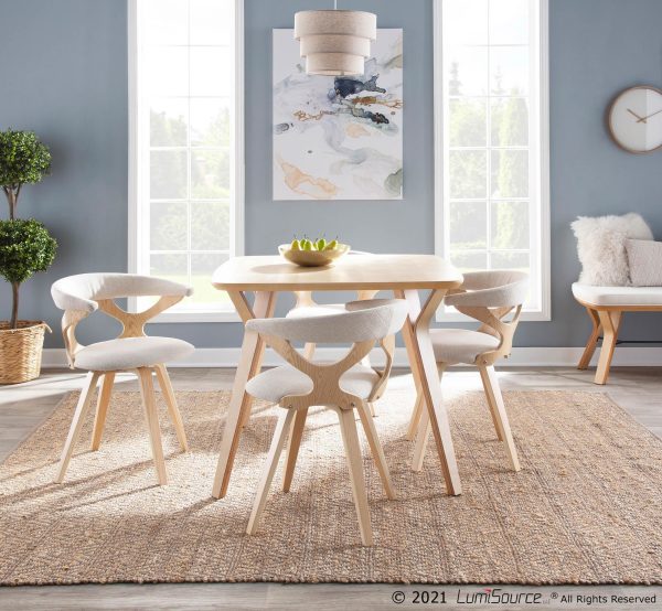 Folia Mid Century Modern Natural Wood Dinette Table 6