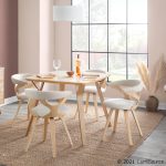 Folia Mid-Century Modern Natural Wood Dinette Table