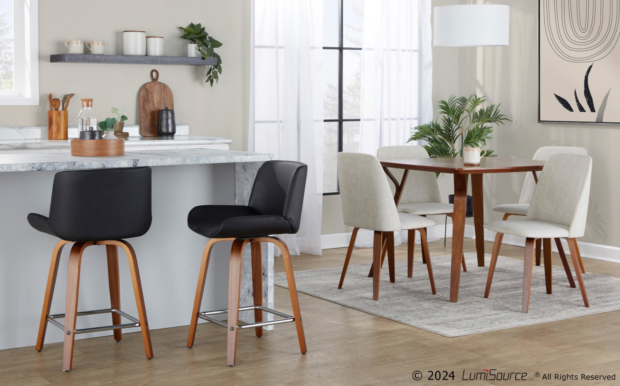 Folia Mid-Century Modern Walnut Dinette Table 2 Folia Mid-Century Modern Walnut Dinette Table - Image 2