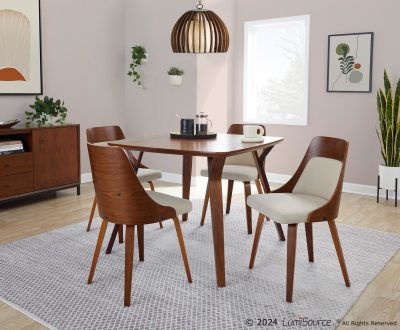 Folia Mid-Century Modern Walnut Dinette Table