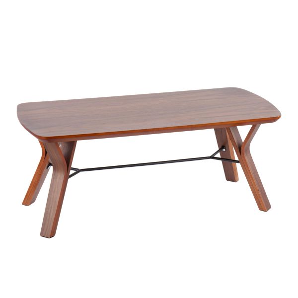 Folia Mid Century Modern Walnut Wood Coffee Table 2