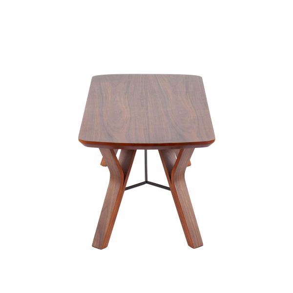 Folia Mid Century Modern Walnut Wood Coffee Table 3