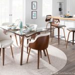 Folia Mid-Century Modern Walnut Wood Light Grey Counter Stools (Set of 2)