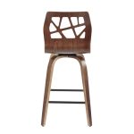 Folia Mid-Century Modern Walnut Wood Teal Counter Stools, 26-Inch (Set of 2) 28 Folia Mid-Century Modern Walnut Wood Teal Counter Stools, 26-Inch (Set of 2)
