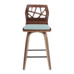 Folia Mid-Century Modern Walnut Wood Teal Counter Stools, 26-Inch (Set of 2) 29 Folia Mid-Century Modern Walnut Wood Teal Counter Stools, 26-Inch (Set of 2)