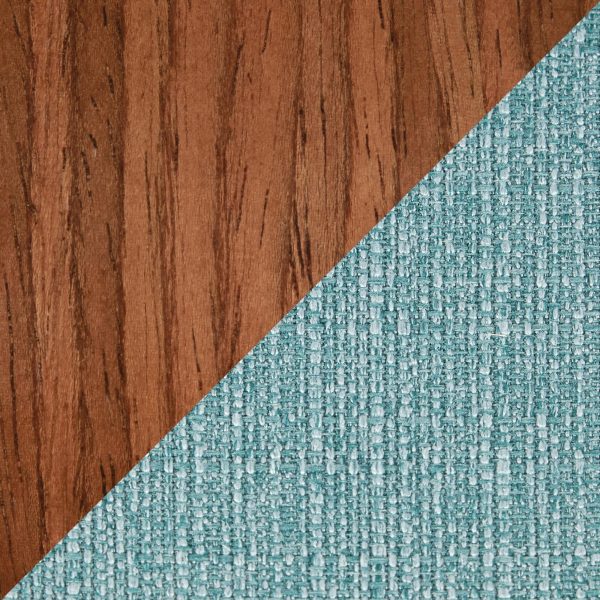 Folia Mid Century Modern Walnut Wood Teal Counter Stools 26 Inch Set of 2 15