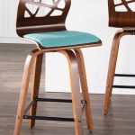 Folia Mid-Century Modern Walnut Wood Teal Counter Stools, 26-Inch (Set of 2) 19 Folia Mid-Century Modern Walnut Wood Teal Counter Stools, 26-Inch (Set of 2)