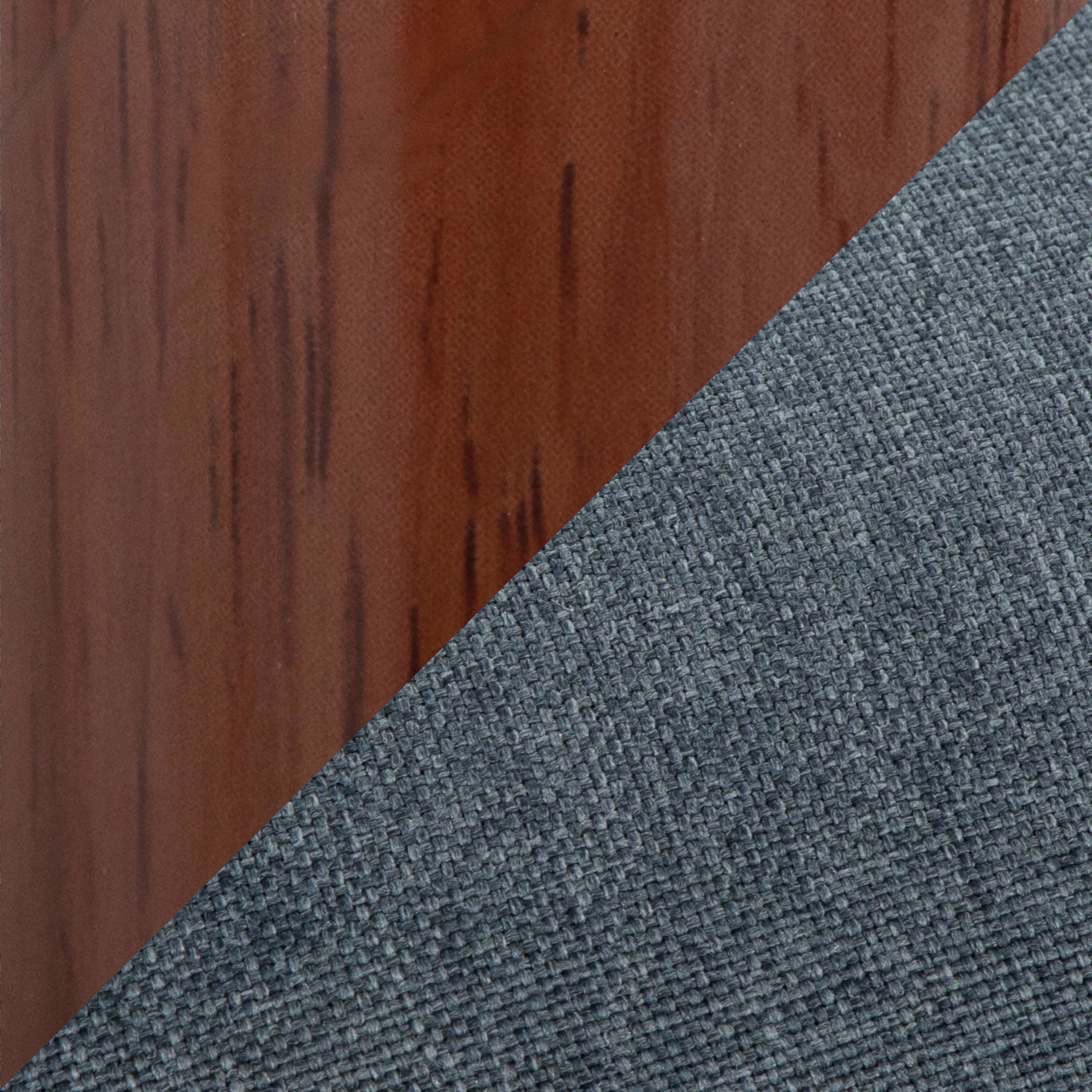 Folia Mid-Century Modern Walnut Wood and Blue Dining Set 6 Folia Mid-Century Modern Walnut Wood and Blue Dining Set - Image 6