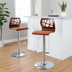 Folia Orange Mid-Century Modern Swivel Adjustable Barstool (Set of 2) 15 Folia Orange Mid-Century Modern Swivel Adjustable Barstool (Set of 2)