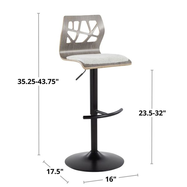 Folia Orange Mid Century Modern Swivel Adjustable Barstool Set of 2 10