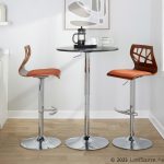Folia Orange Mid-Century Modern Swivel Adjustable Barstool (Set of 2) 16 Folia Orange Mid-Century Modern Swivel Adjustable Barstool (Set of 2)