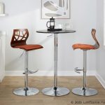 Folia Orange Mid-Century Modern Swivel Adjustable Barstool (Set of 2) 17 Folia Orange Mid-Century Modern Swivel Adjustable Barstool (Set of 2)