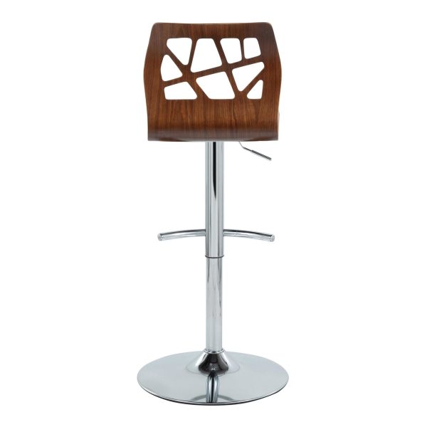 Folia Orange Mid Century Modern Swivel Adjustable Barstool Set of 2 8