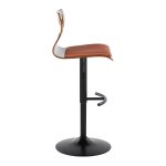 Folia Orange Mid-Century Modern Swivel Barstool Black Metal (Set of 2)