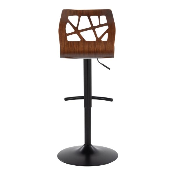 Folia Orange Mid Century Modern Swivel Barstool Black Metal Set of 2 8