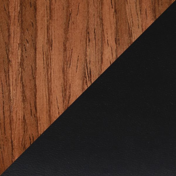 Folia Walnut Black Faux Leather Mid Century Counter Stools Set of 2 15