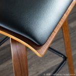 Folia Walnut Black Faux Leather Mid-Century Counter Stools (Set of 2) 21 Folia Walnut Black Faux Leather Mid-Century Counter Stools (Set of 2)