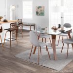 Folia Walnut Black Faux Leather Mid-Century Counter Stools (Set of 2) 22 Folia Walnut Black Faux Leather Mid-Century Counter Stools (Set of 2)