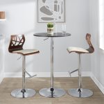 Folia Walnut Cream Swivel Mid-Century Modern Bar Stool (Set of 2) 13 Folia Walnut Cream Swivel Mid-Century Modern Bar Stool (Set of 2)