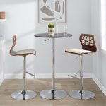 Folia Walnut Cream Swivel Mid-Century Modern Bar Stool (Set of 2) 12 Folia Walnut Cream Swivel Mid-Century Modern Bar Stool (Set of 2)