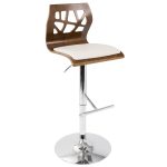 Folia Walnut Cream Swivel Mid-Century Modern Bar Stool (Set of 2) 16 Folia Walnut Cream Swivel Mid-Century Modern Bar Stool (Set of 2)