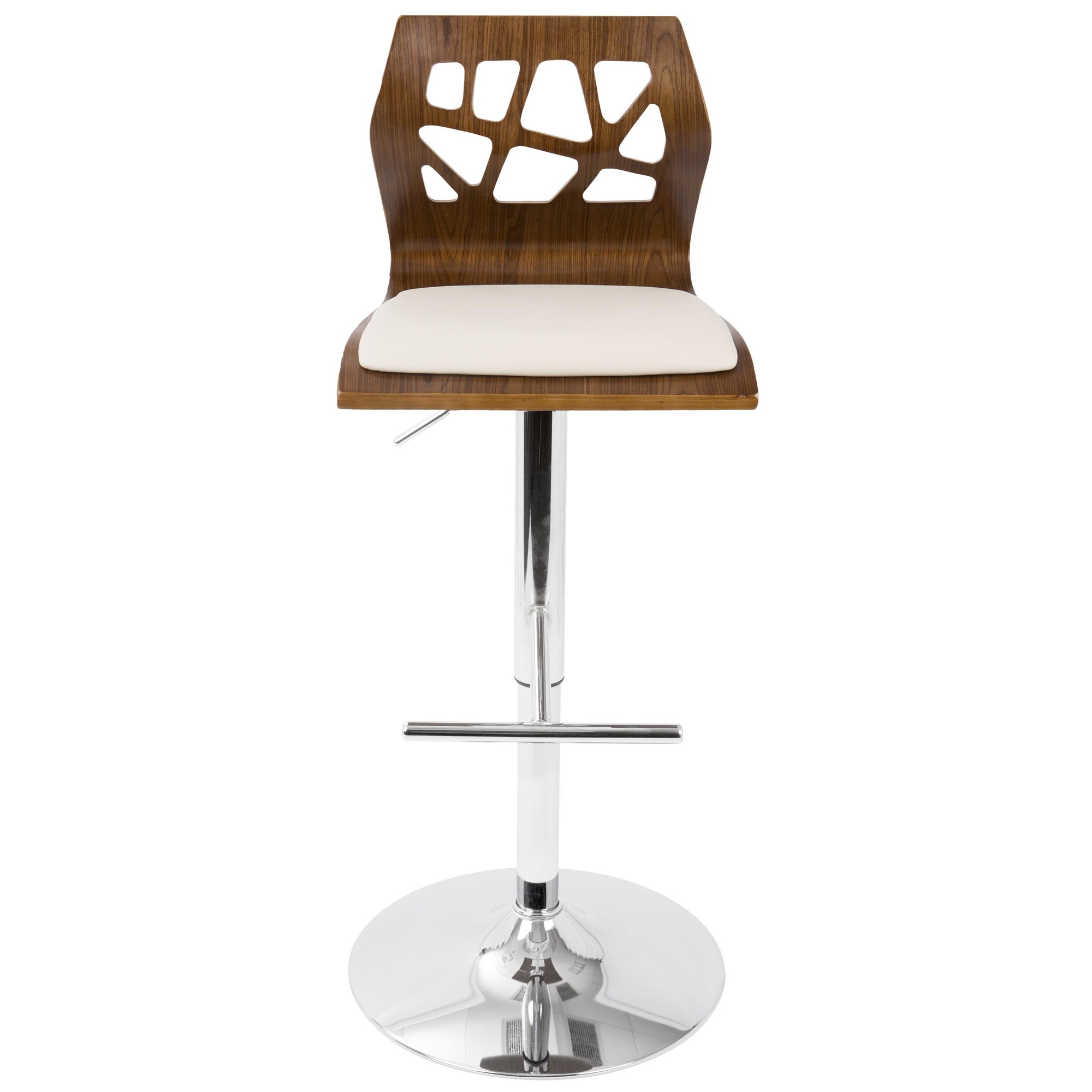 Folia Walnut Cream Swivel Mid-Century Modern Bar Stool (Set of 2) 9 Folia Walnut Cream Swivel Mid-Century Modern Bar Stool (Set of 2) - Image 9