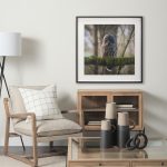 Forest Owl by Chad Mackay a Hand Embelished Textured Framed Art Print Matted under Glass