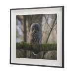 Forest Owl by Chad Mackay a Hand Embelished Textured Framed Art Print Matted under Glass